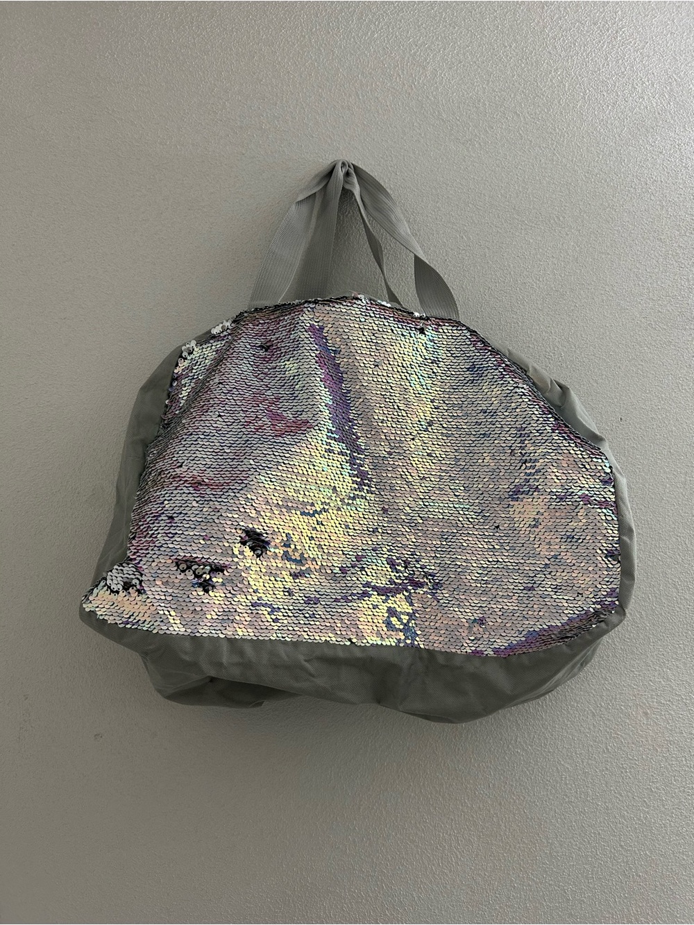 Iridescent Sequin Duffel Tote Bag - Gray